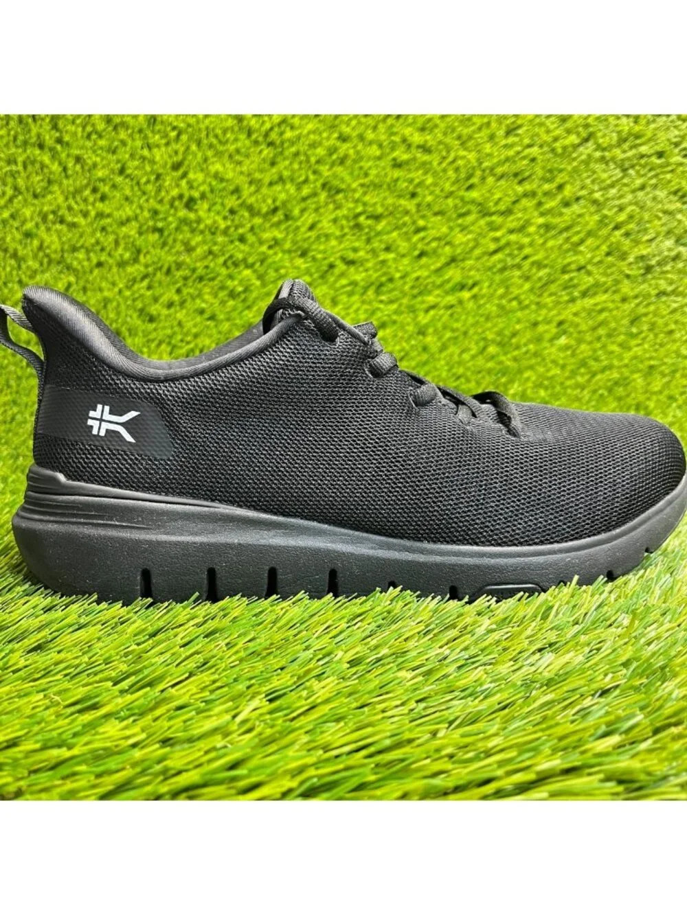 Kuru Flex Via Mens Size 8 Jet Black Athletic‎ Running Walking Shoes Sneakers